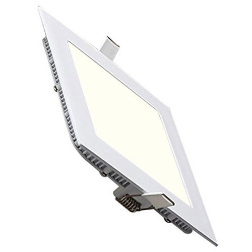 Pack Downlight LED Slim 2 - Carré Encastré 9W - Blanc Neutre 4200K - Mat Blanc Aluminium - 146mm