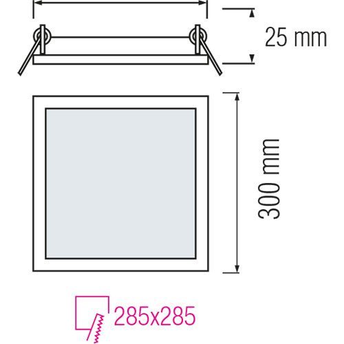 Pack Panneau LED Slim 2 - 30x30 Blanc Neutre 4200K - 24W Encastrement Carré - Mat Blanc - Sans Scintillement