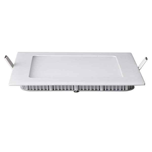 Pack Downlight LED Slim 2 - Carré Encastré 18W - Blanc Neutre 4200K - Mat Blanc Aluminium - 225mm