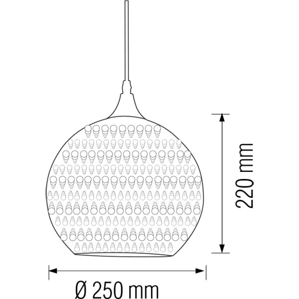 Suspension LED 3D - Quanta - Rond - Verre Chrome - E27