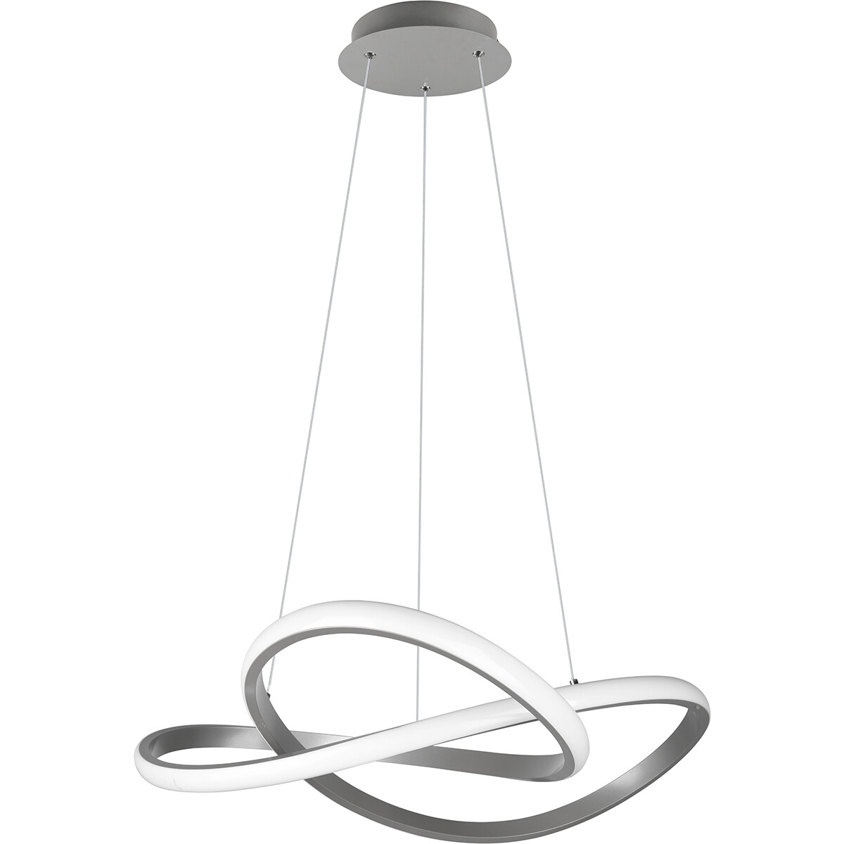 Suspension LED - Luminaire Suspendu - Trion Corcy - 27.5W - Blanc Neutre 4000K - Dimmable - Rond - Mat Nickel - Aluminium