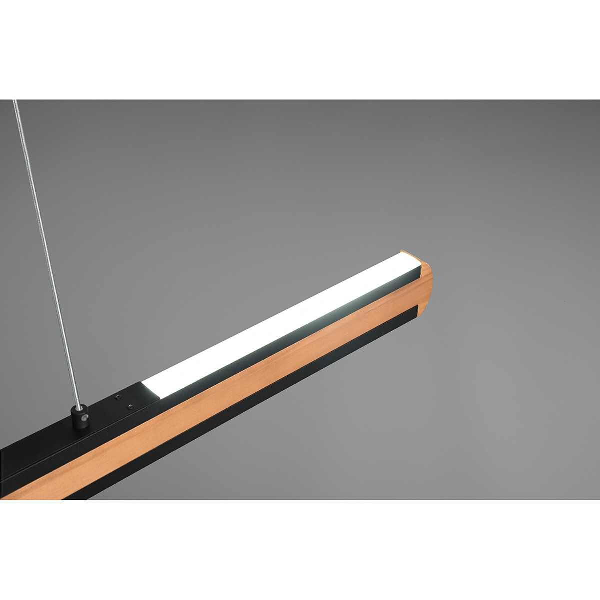 Suspension LED - Luminaire Suspendu - Trion Dirkon Up and Down - 42W - Couleur de lumière ajustable - Rectangle - Mat Brun/Noir - Bois