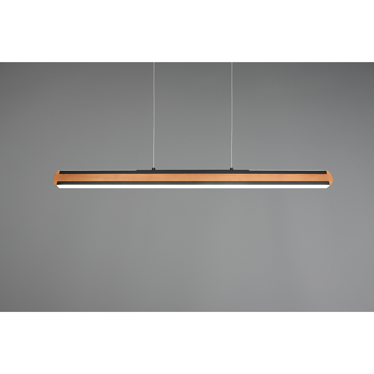 Suspension LED - Luminaire Suspendu - Trion Dirkon Up and Down - 42W - Couleur de lumière ajustable - Rectangle - Mat Brun/Noir - Bois