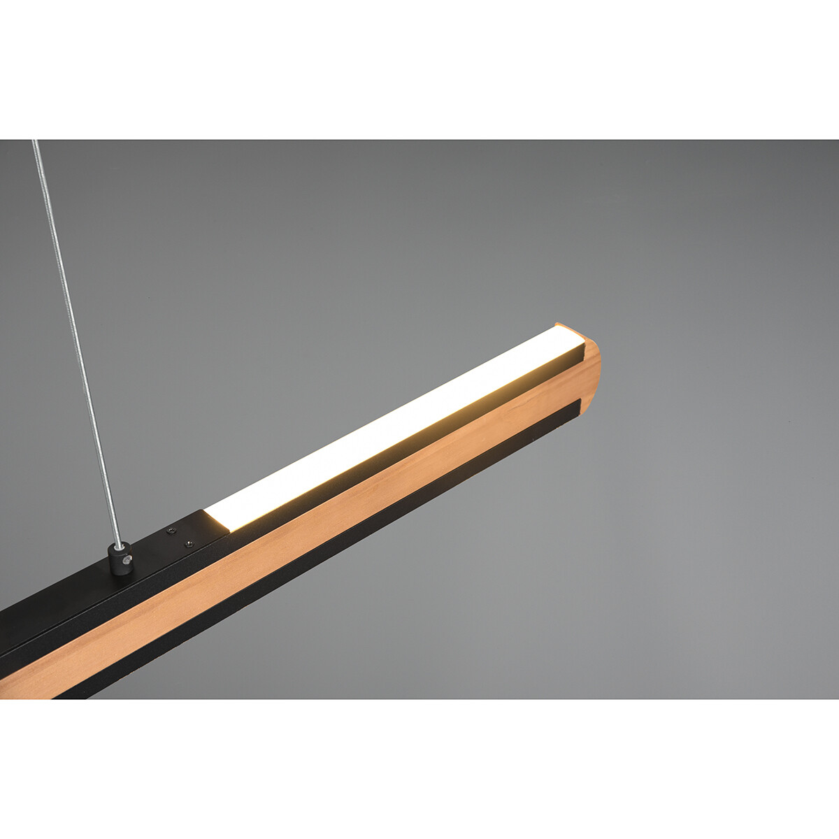 Suspension LED - Luminaire Suspendu - Trion Dirkon Up and Down - 42W - Couleur de lumière ajustable - Rectangle - Mat Brun/Noir - Bois