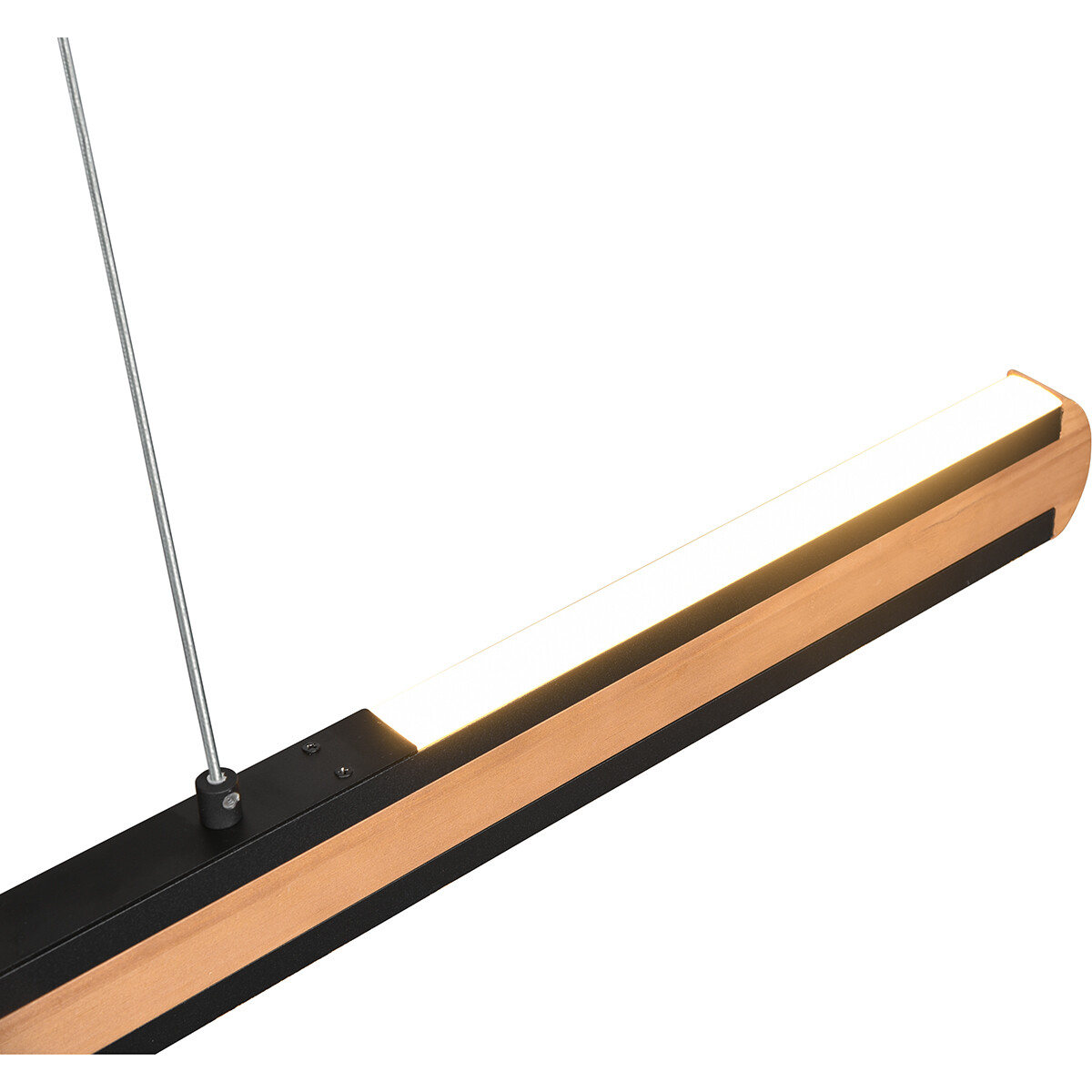 Suspension LED - Luminaire Suspendu - Trion Dirkon Up and Down - 42W - Couleur de lumière ajustable - Rectangle - Mat Brun/Noir - Bois