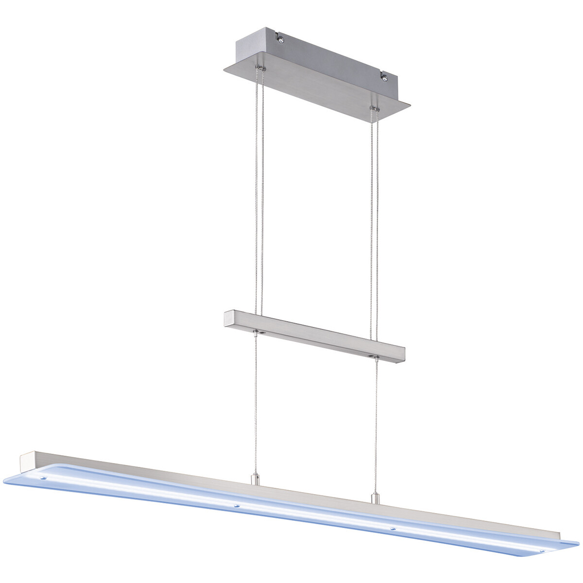 Suspension LED - Luminaire Suspendu - Trion Posan - 18W - Couleur de lumière ajustable - Dimmable - Rectangle - Mat Nickel - Aluminium