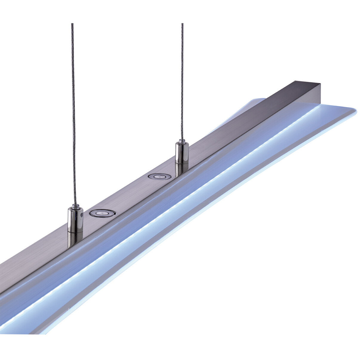 Suspension LED - Luminaire Suspendu - Trion Posan - 18W - Couleur de lumière ajustable - Dimmable - Rectangle - Mat Nickel - Aluminium