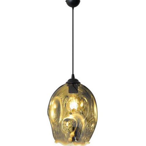 Suspension LED - Meteorum XL - Ovale - Verre Chrome - E27