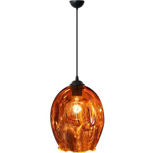 Suspension LED - Meteorum XL - Ovale - Verre de Cuivre - E27