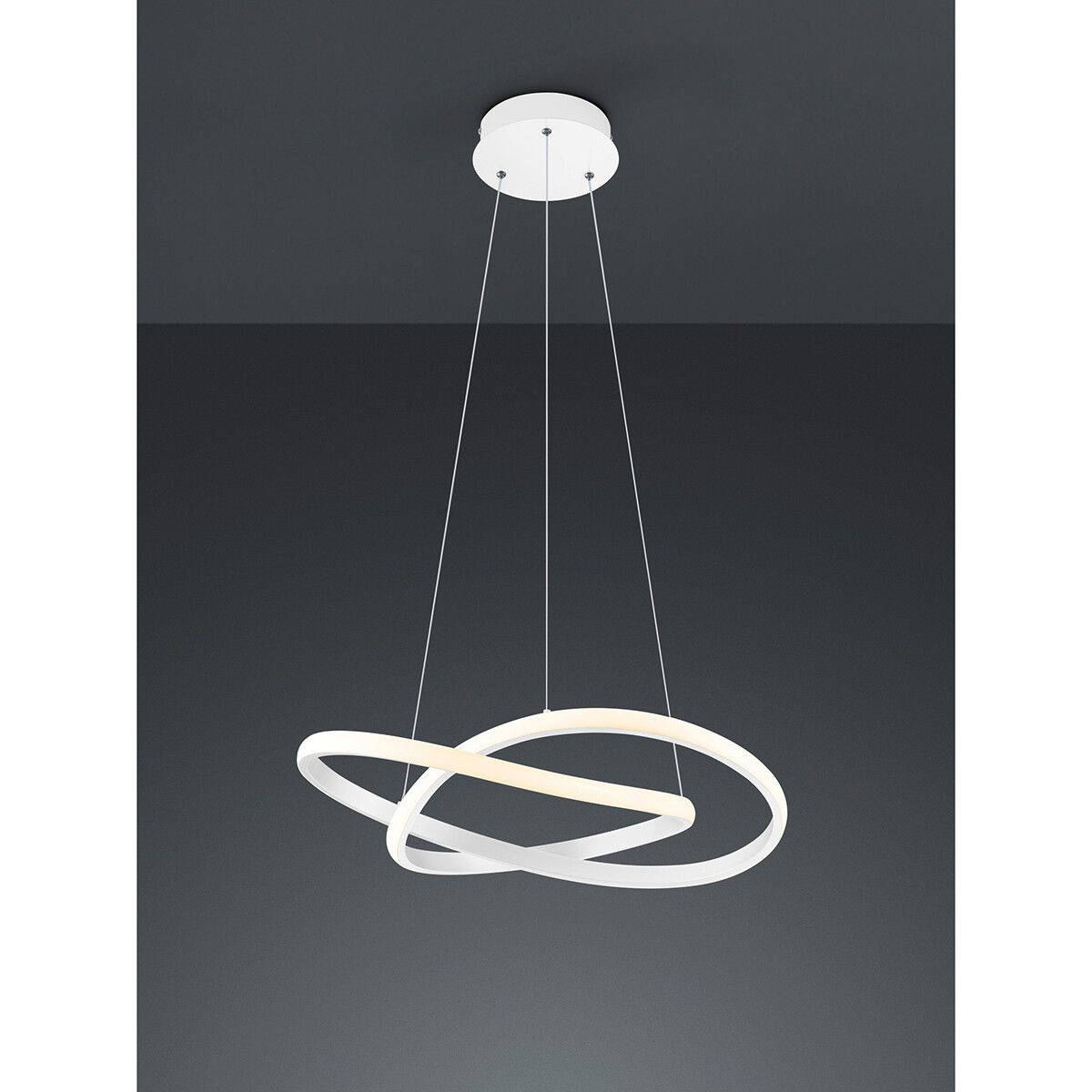 Suspension LED - Luminaire Suspendu - Trion Corcy - 27W - Blanc Neutre 4000K - Dimmable - Rond - Mat Blanc - Aluminium