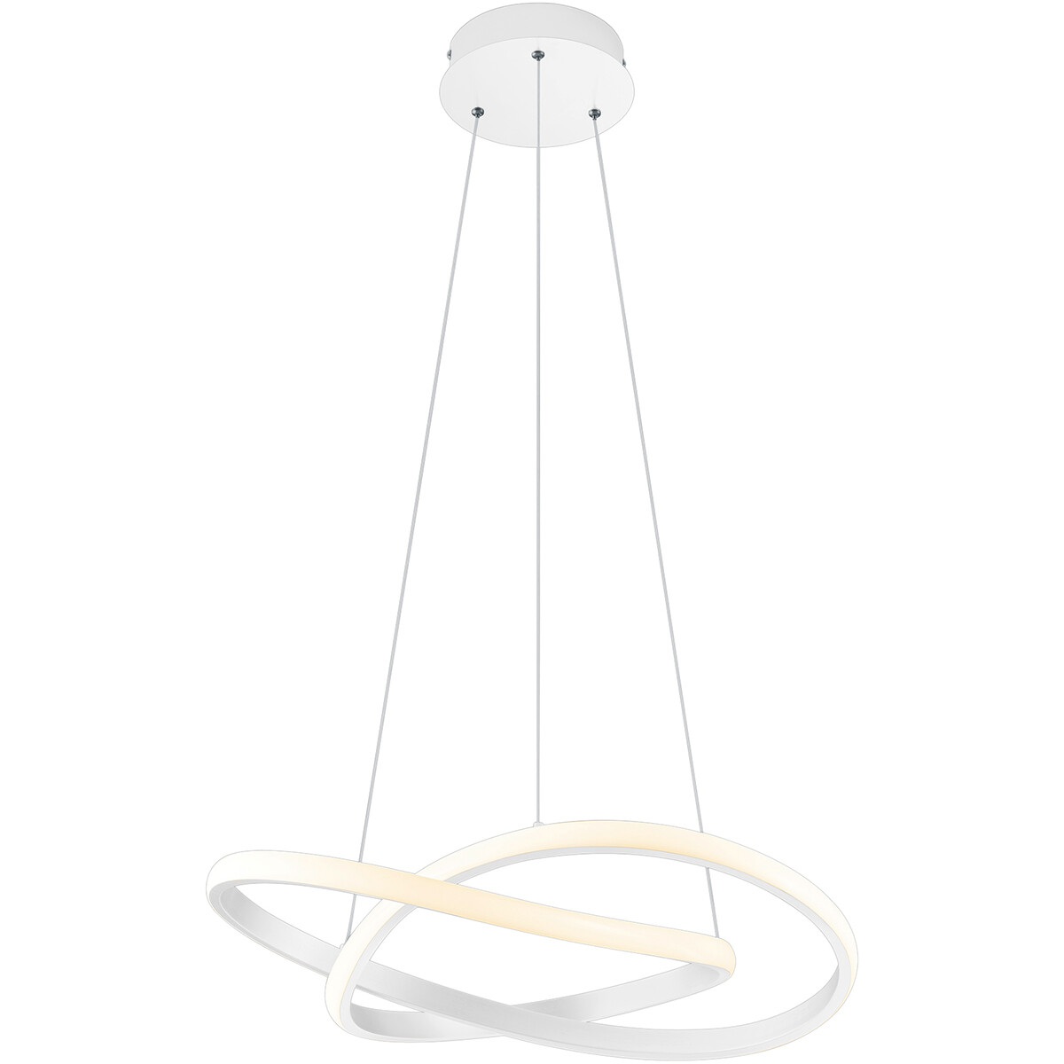 Suspension LED - Luminaire Suspendu - Trion Corcy - 27W - Blanc Neutre 4000K - Dimmable - Rond - Mat Blanc - Aluminium