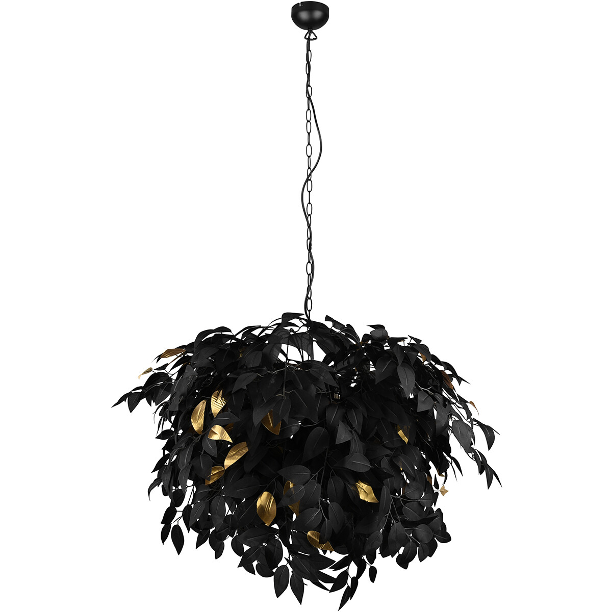 Lustre et suspension LED - Trion Lovy - Douille E14 - 4-lumières - Rond - Mat Noir/Or - Aluminium