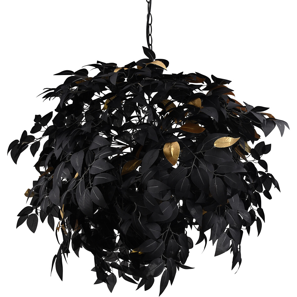 Lustre et suspension LED - Trion Lovy - Douille E14 - 4-lumières - Rond - Mat Noir/Or - Aluminium