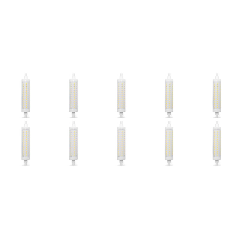 Pack de 10 Lampes LED - Aigi - Douille R7S - 12W - Blanc Froid 6500K