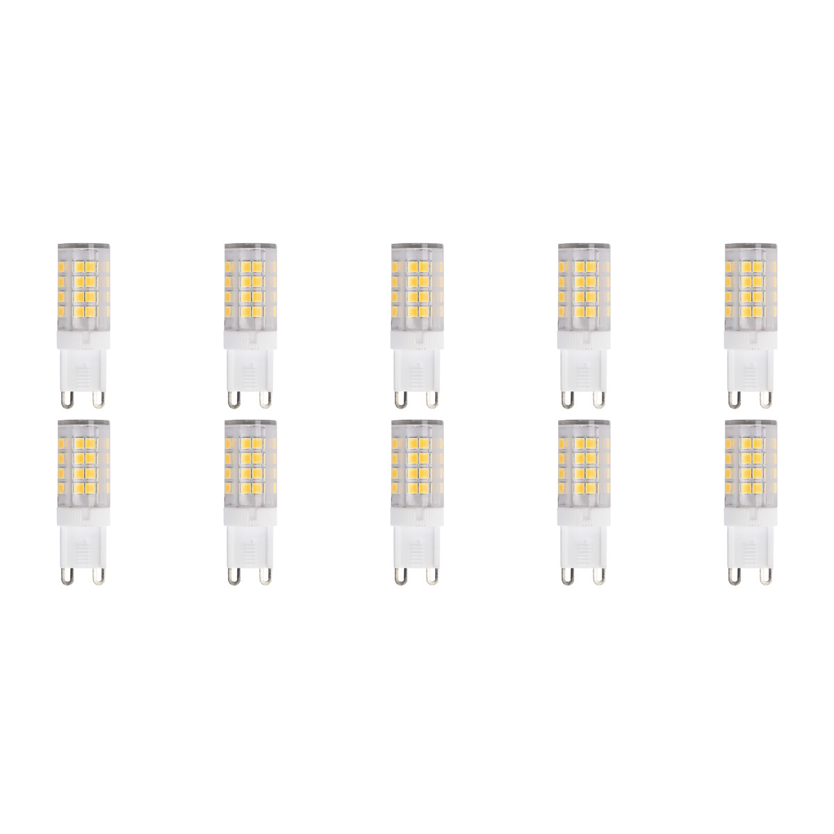 Pack de 10 Lampes LED - Aigi - Douille G9 - 3.5W - Blanc Froid 6500K | Remplace 30W