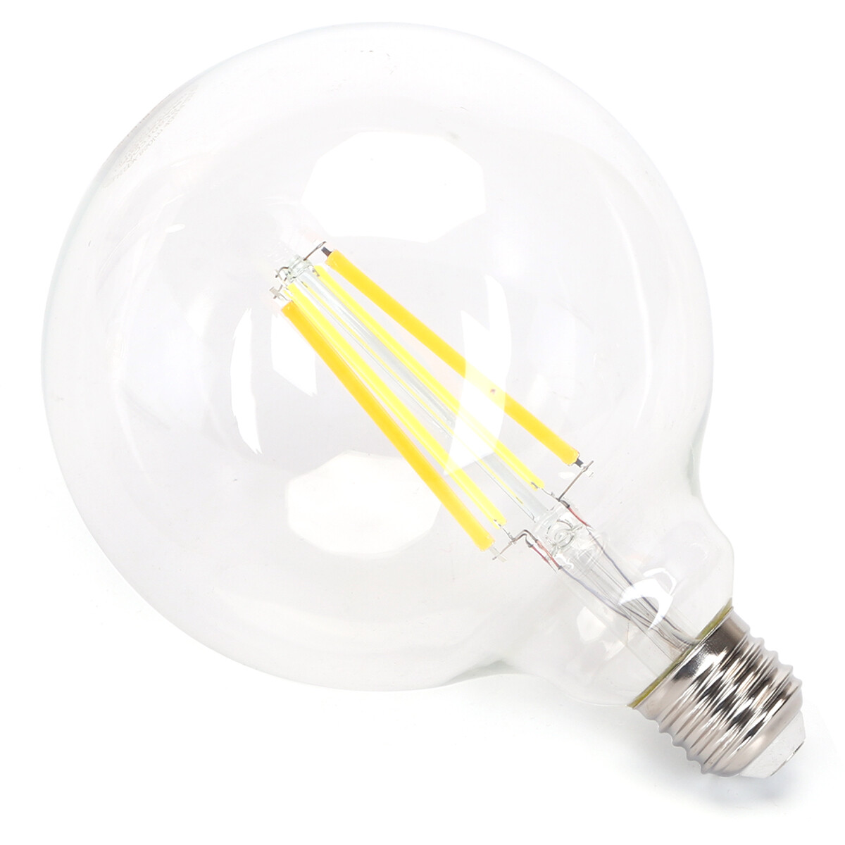 Lampe LED - LED Intelligente - Aigi Rixona - Bulb G125 - 6W - Douille E27 - LED Wifi + Bluetooth - Couleur de lumière ajustable - Transparent Clair - Verre