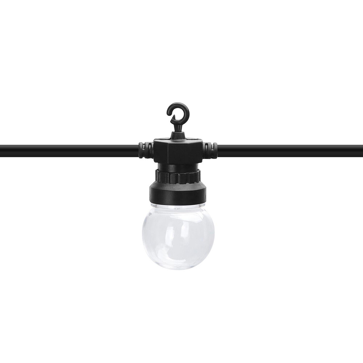 Guirlande lumineuse LED - Aigi Suci - Blanc Chaud 3000K - 6W - 8 Mètres - 10 LED's Transparent - Étanche IP44 - Noir