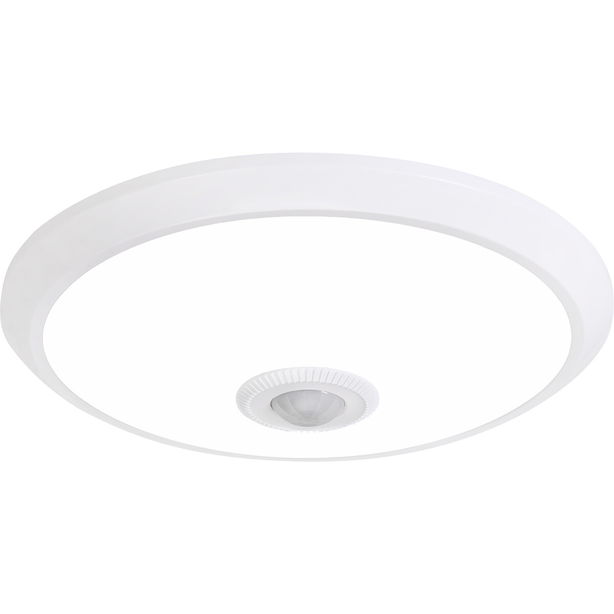 Plafonnier LED avec Détecteur de Mouvement + Interrupteur Crépusculaire - Kozolux Crimpy - 20W 1500lm - Blanc Froid 6400K - Montage en Surface - Rond - Blanc