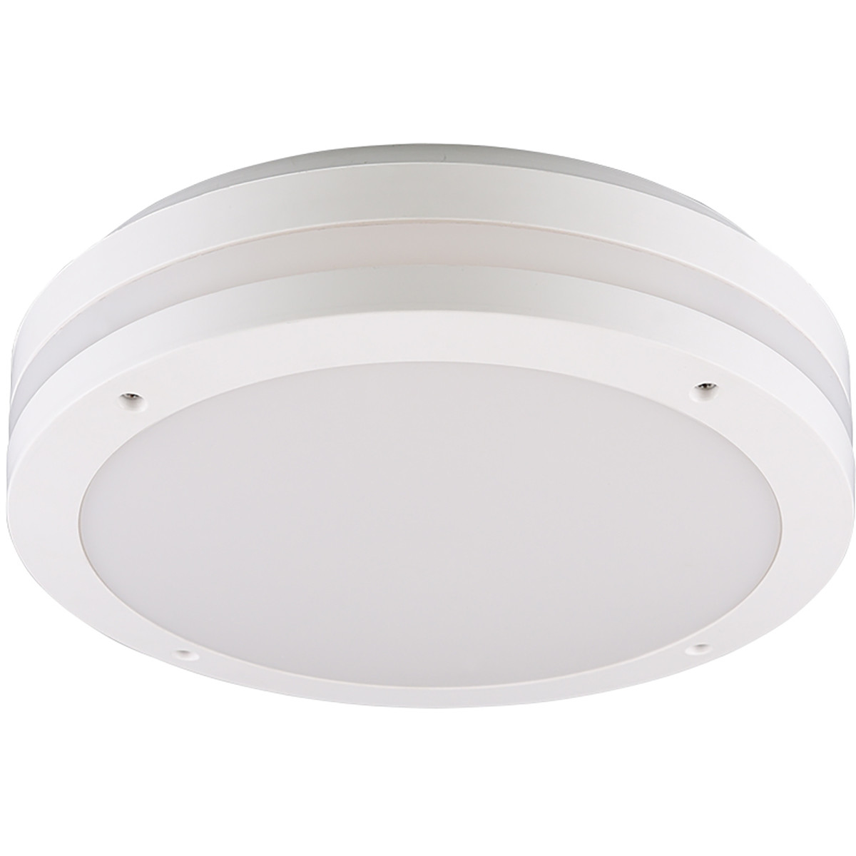 Plafonnier LED - Lumière de Salle de Bain - Trion Keraly - En Saillie Rond - Étanche - 12W - Blanc Chaud 3000K - Mat Blanc - Plastique