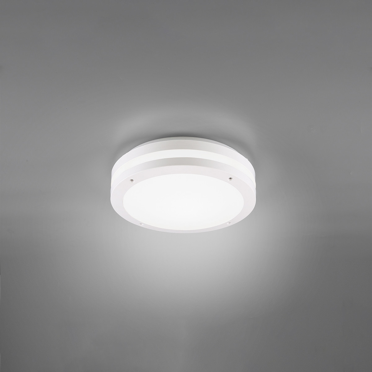 Plafonnier LED - Lumière de Salle de Bain - Trion Keraly - En Saillie Rond - Étanche - 12W - Blanc Chaud 3000K - Mat Blanc - Plastique