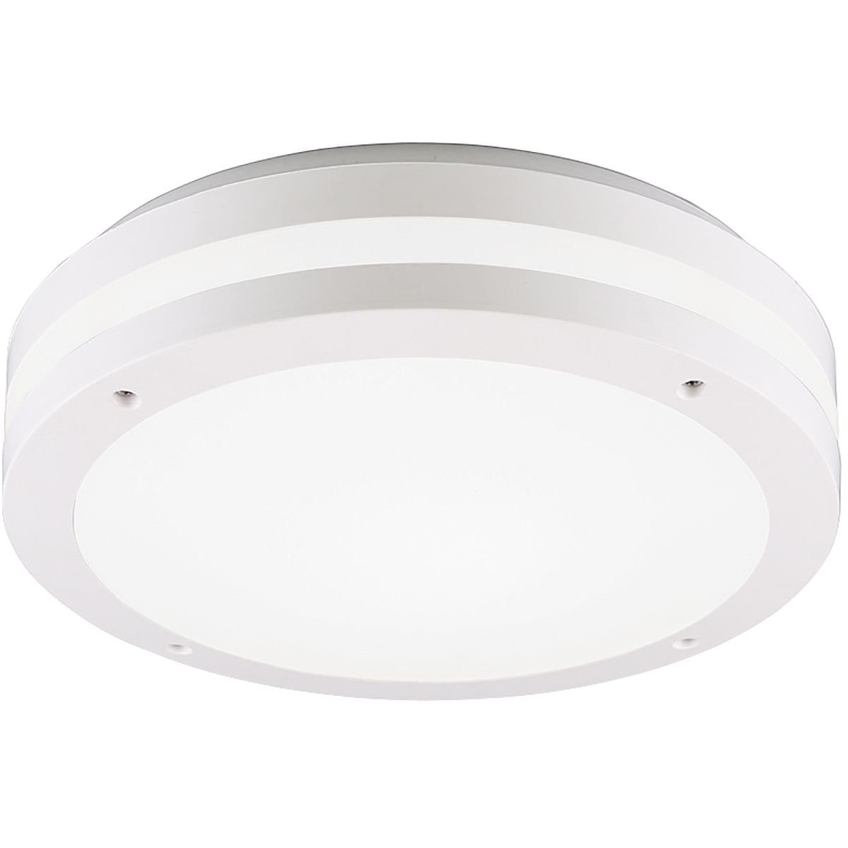 Plafonnier LED - Lumière de Salle de Bain - Trion Keraly - En Saillie Rond - Étanche - 12W - Blanc Chaud 3000K - Mat Blanc - Plastique