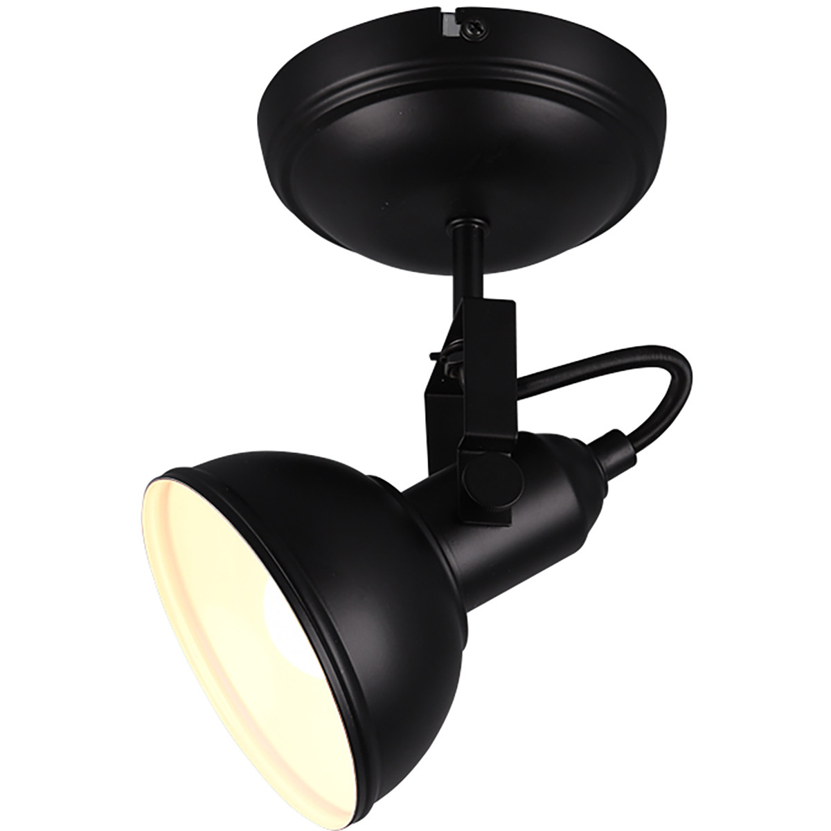 Spot de plafond LED - Trion Gini - Douille E14 - 1-lumière - Rond - Mat Noir - Aluminium