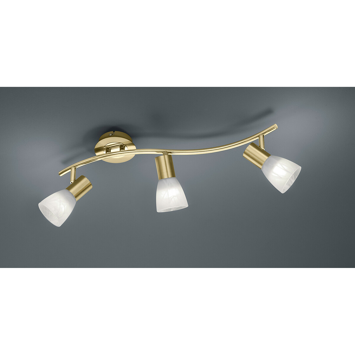 Spot de plafond LED - Trion Levino - Douille E14 - Blanc Chaud 3000K - 3-lumières - Rectangle - Mat Or - Aluminium