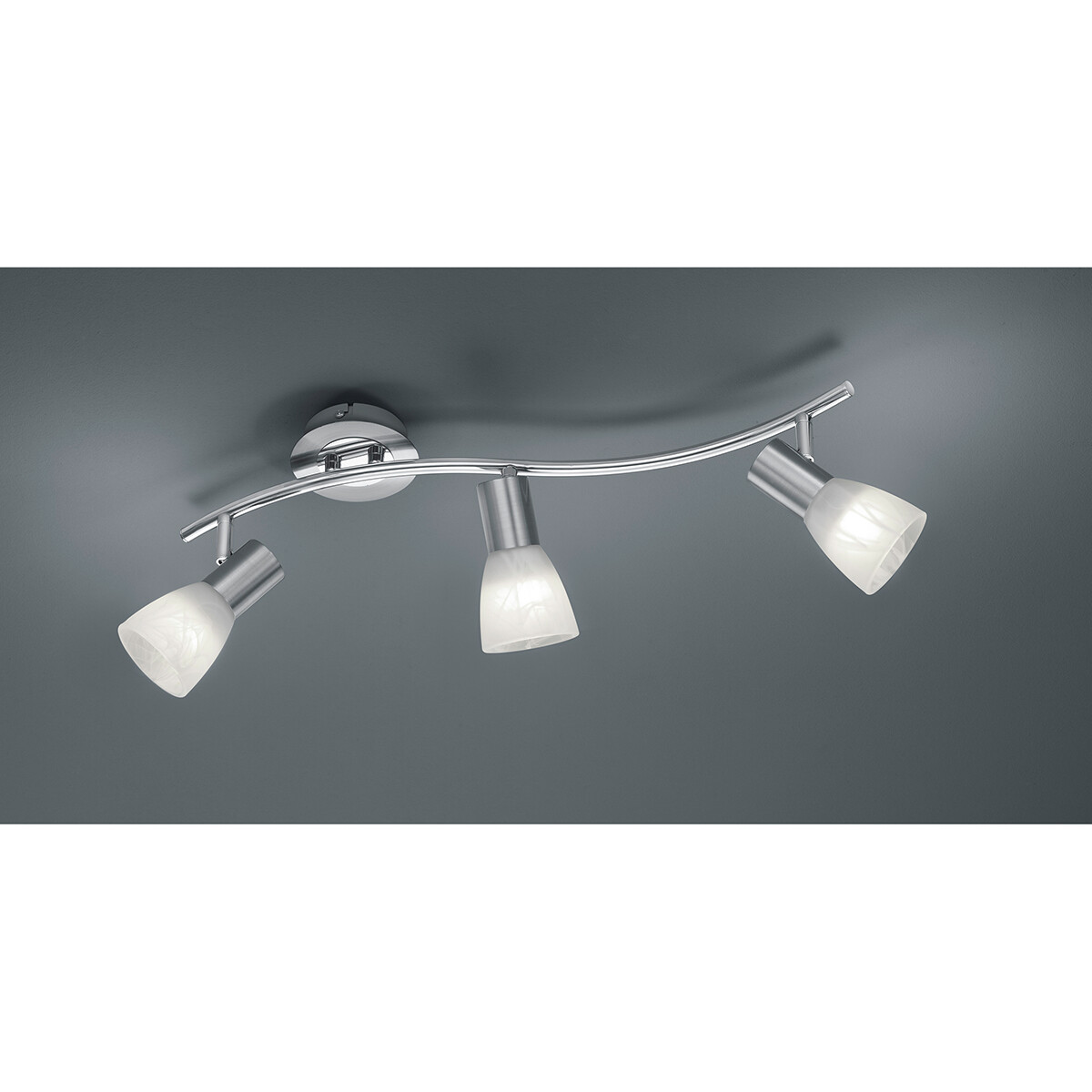 Spot de plafond LED - Trion Levino - Douille E14 - Blanc Chaud 3000K - 3-lumières - Rectangle - Mat Nickel - Aluminium