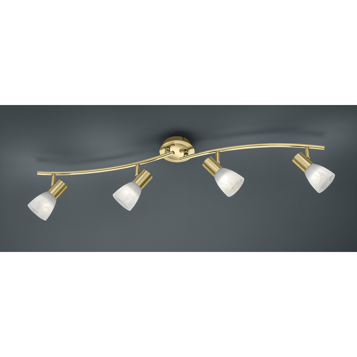 Spot de plafond LED - Trion Levino - Douille E14 - Blanc Chaud 3000K - 4-lumières - Rectangle - Mat Or - Aluminium