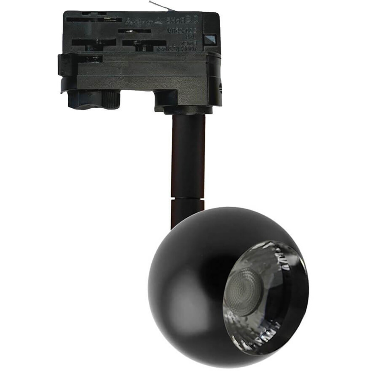 Éclairage sur rail LED - Spot sur Rail - Facto Feny - 10W - 3 Phases - Rond - Blanc Chaud 3000K - Mat Noir - Aluminium