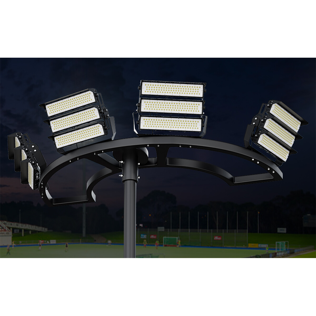 Éclairage de terrain de sport LED - Éclairage de Stade - Projecteur Large - Rinzu Straly - 1000 Watt - 170000 Lumens - Blanc Froid 5000K - Étanche IP67 - Pilote Philips