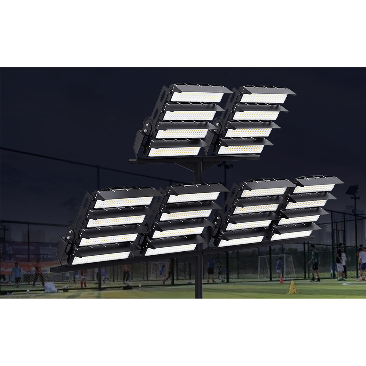 Éclairage de terrain de sport LED - Éclairage de Stade - Projecteur Large - Rinzu Straly - 1000 Watt - 170000 Lumens - Blanc Froid 5000K - Étanche IP67 - Pilote Philips