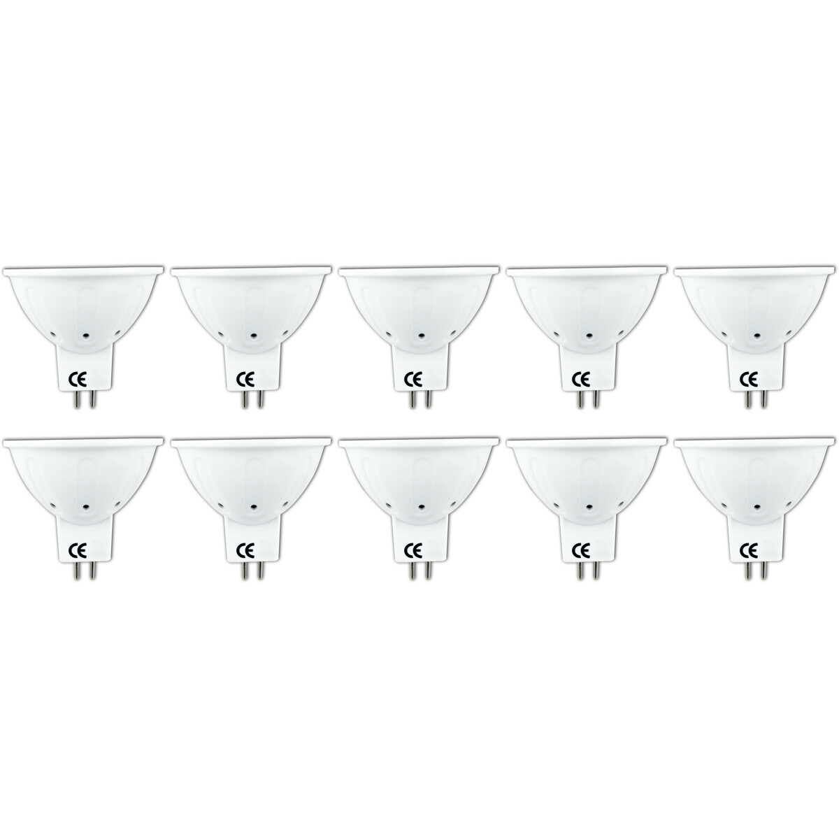 Pack de 10 Spots LED - Aigi Firona - Douille GU5.3 MR16 - 6W - Blanc Chaud 3000K - 12V