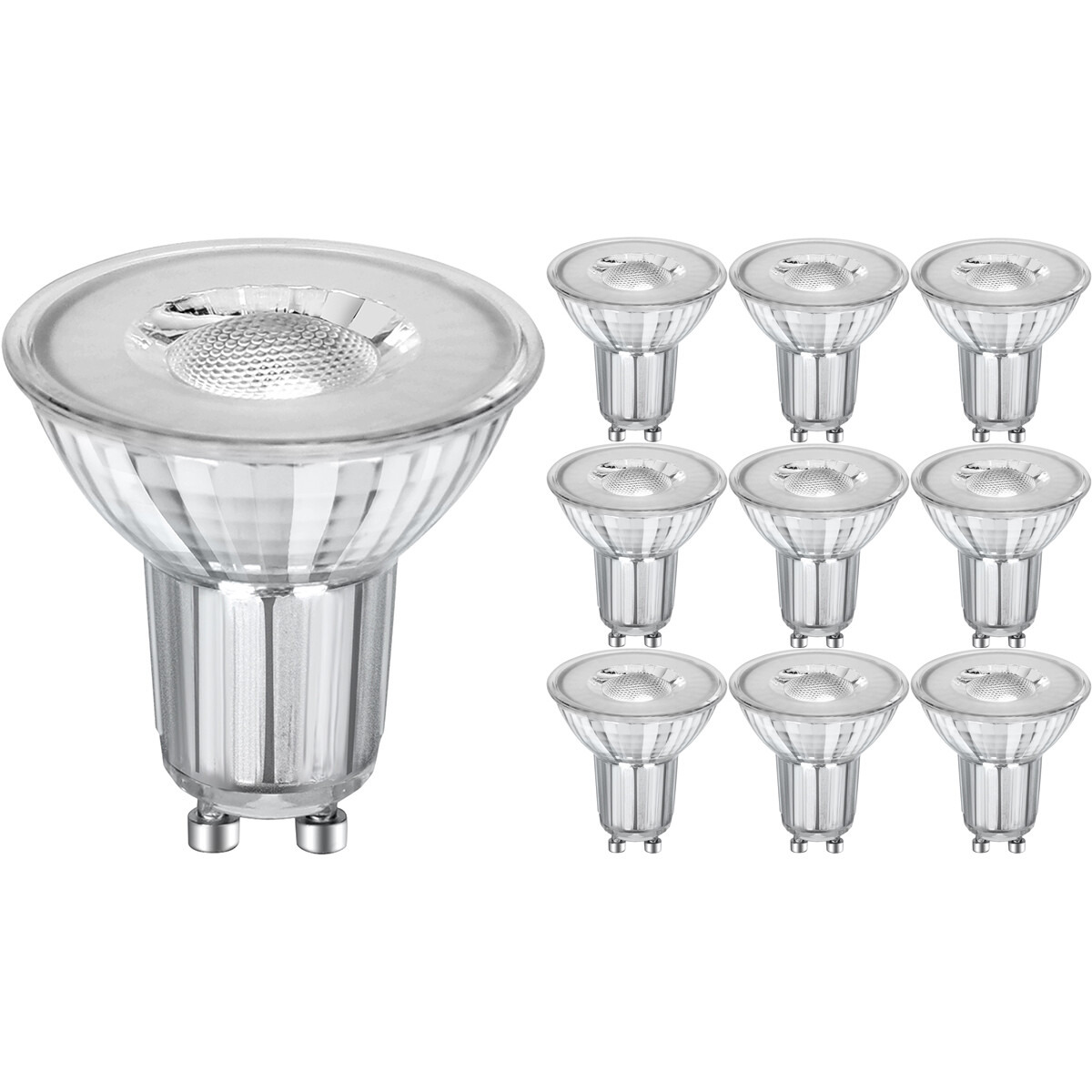 Spot LED - GU10 PAR16 - Pack de 10 - Velvalux - 6W 435lm 38D - 860 Blanc Blanc Froid 6000K | Remplace 62W