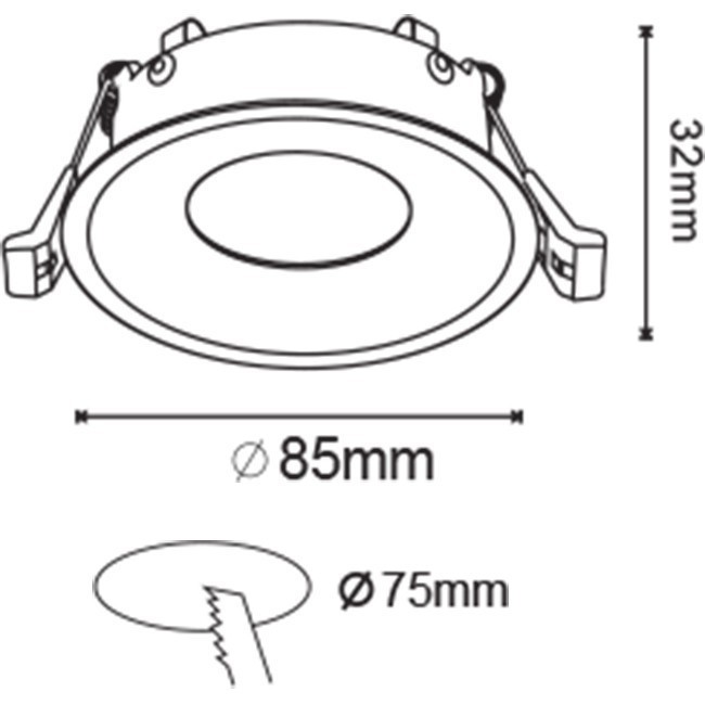 Set de spots LED - Douille GU10 - Dimmable - Rond Encastré - Mat Blanc - 6W - Blanc Chaud 3000K - Ø85mm