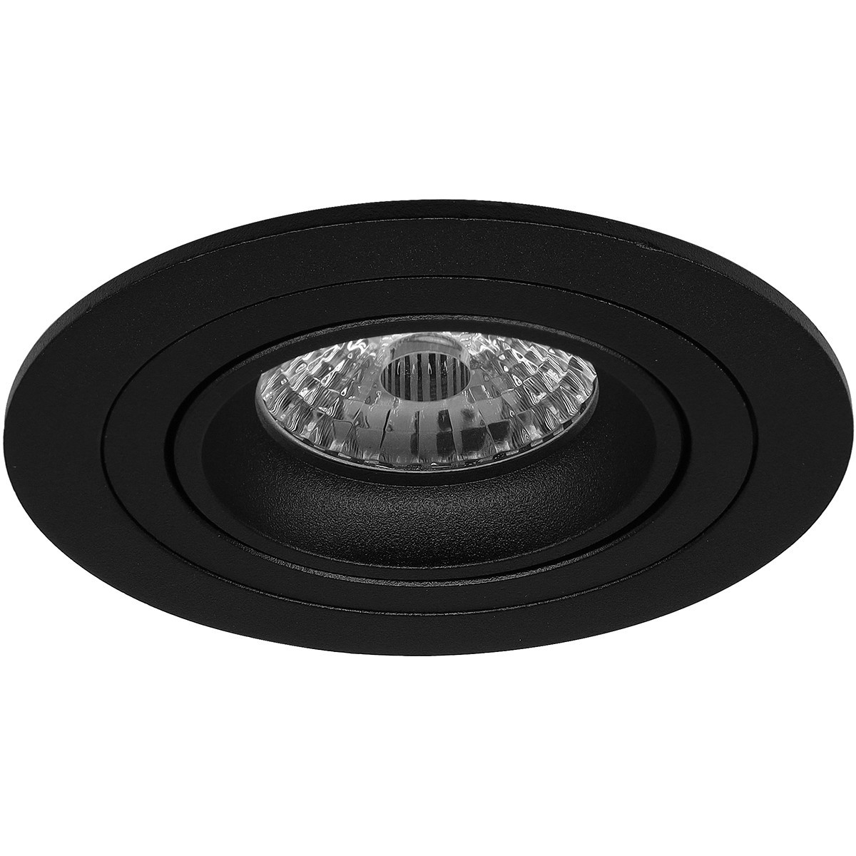 Set de spots LED - Pragmi Alpin Pro - Douille GU10 - Dimmable - Rond Encastré - Mat Noir - 6W - Blanc Chaud 3000K - Inclinable Ø92mm