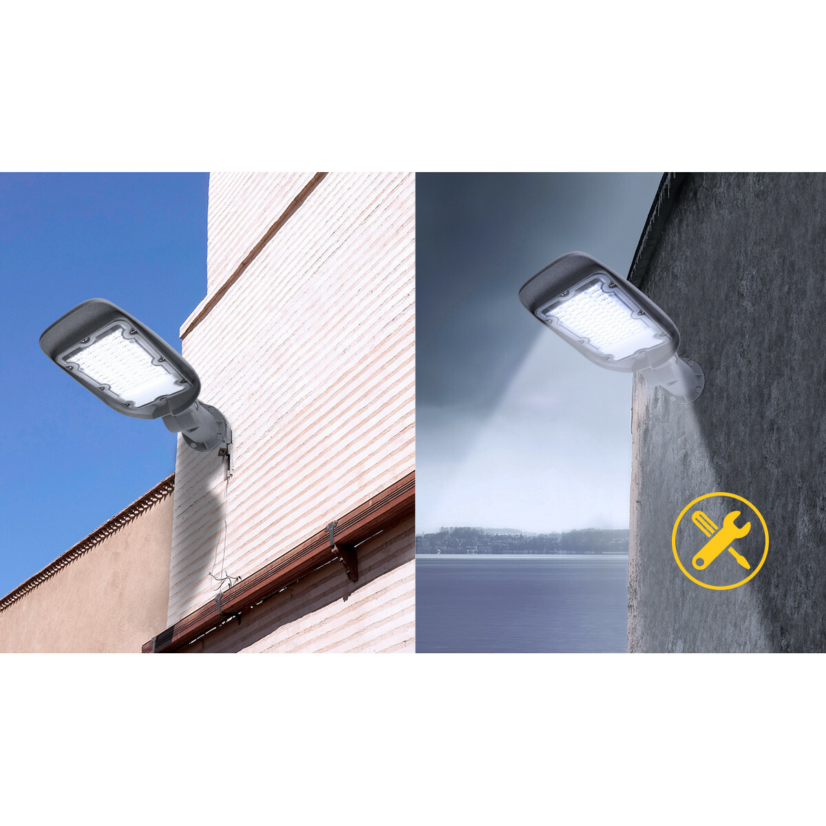 Lampe de rue LED - Éclairage de Rue - Aigi Animo - 50W - Blanc Froid 6500K - Étanche IP65 - Mat Gris - Aluminium