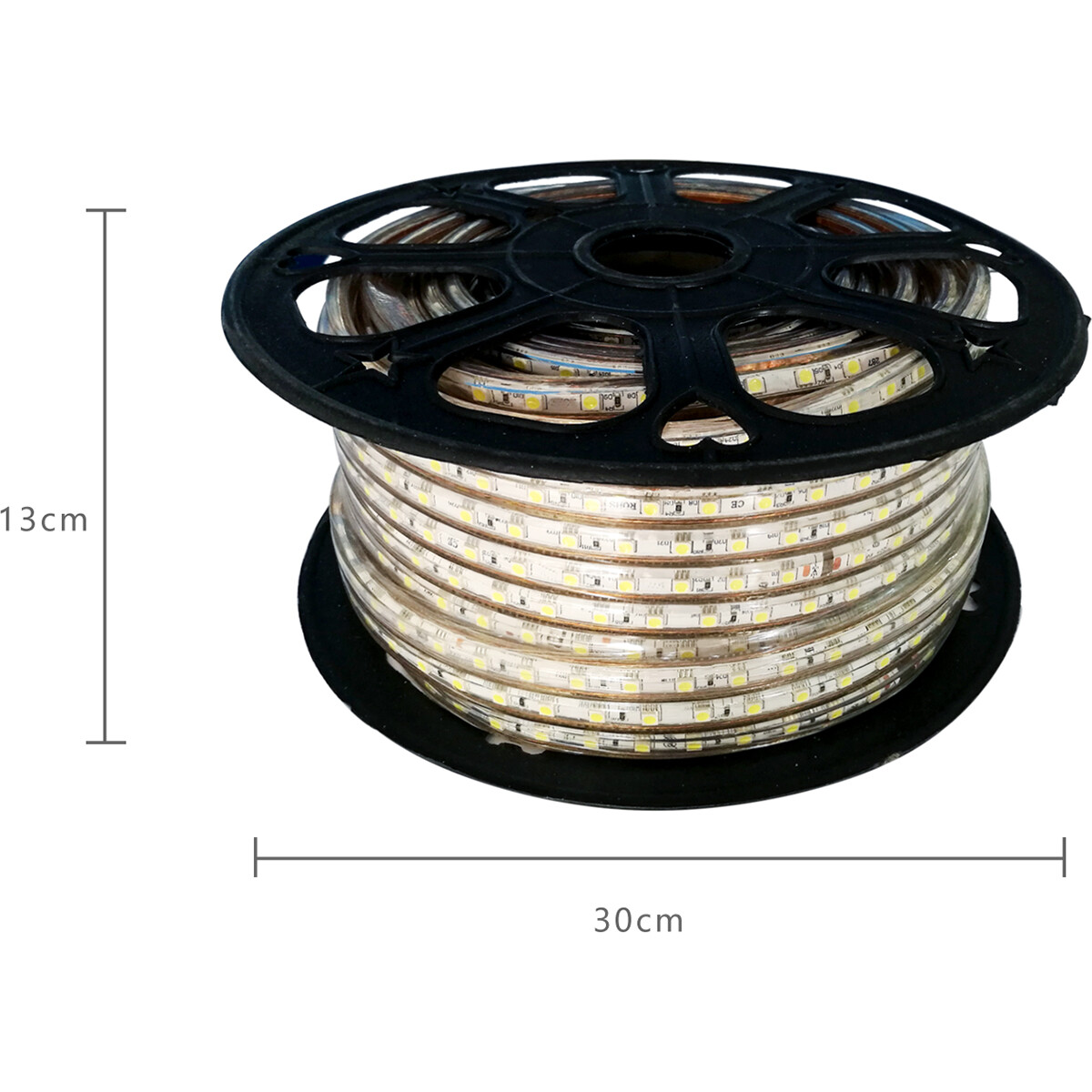 Bande LED - Aigi Strabo - 50 Mètres - IP65 Étanche - Blanc Froid 6500K - 5050 SMD 230V