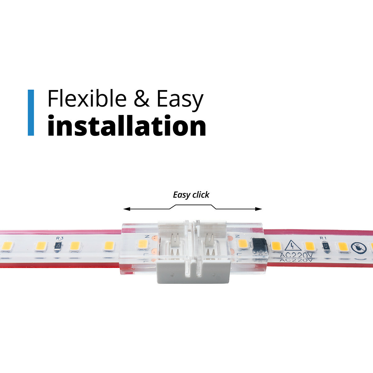 Connecteur de Raccordement pour Bande LED - Velvalux - Connecteur Droit