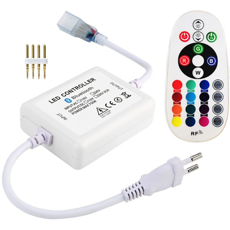 Ensemble de Bande LED - Bande LED Intelligente - 50 Mètres - Changement de Couleur RGB - Télécommande - Dimmable - Étanche IP65 - 230V