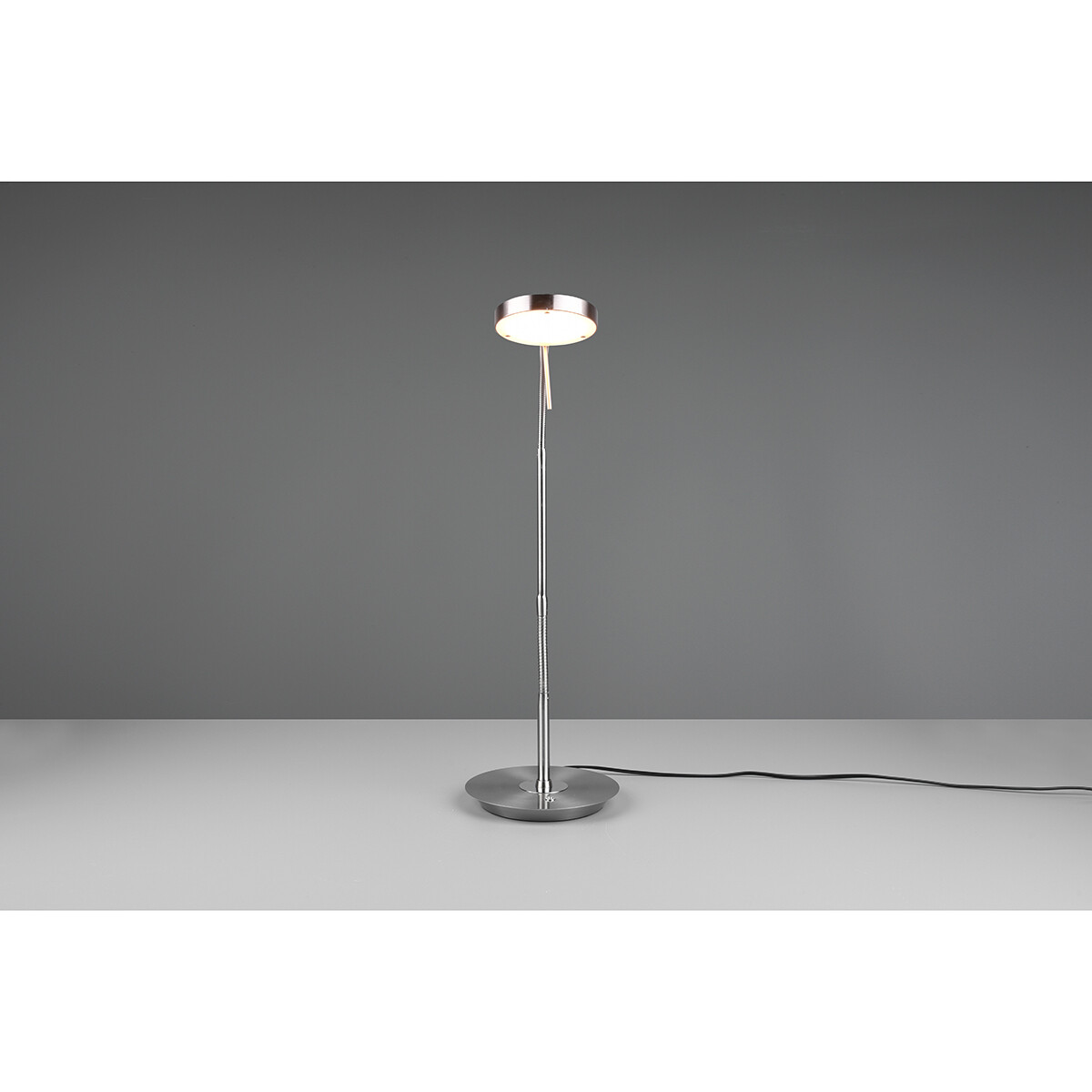 Lampe de Table LED - Trion Monzino - 12W - Couleur de lumière ajustable - Dimmable - Rond - Mat Nickel - Aluminium