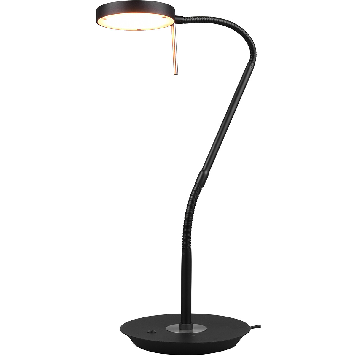 Lampe de Table LED - Trion Monzino - 12W - Couleur de lumière ajustable - Dimmable - Rond - Mat Noir - Aluminium