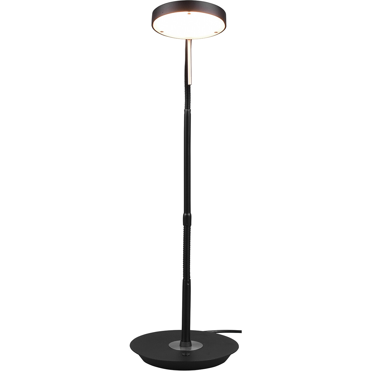 Lampe de Table LED - Trion Monzino - 12W - Couleur de lumière ajustable - Dimmable - Rond - Mat Noir - Aluminium