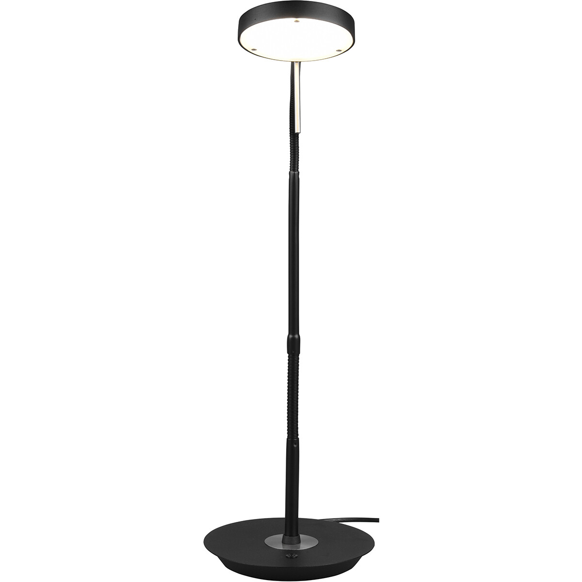 Lampe de Table LED - Trion Monzino - 12W - Couleur de lumière ajustable - Dimmable - Rond - Mat Noir - Aluminium