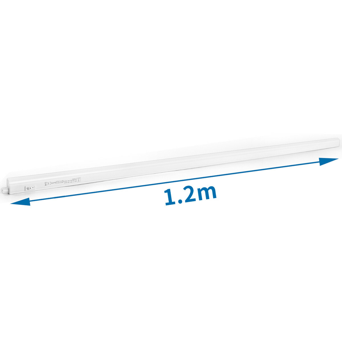 Réglette LED avec Tube T5 - Éclairage de Cuisine - Aigi Timola - 120cm Simple - 14W - Connectable - Blanc Neutre 4000K - Mat Blanc - Plastique