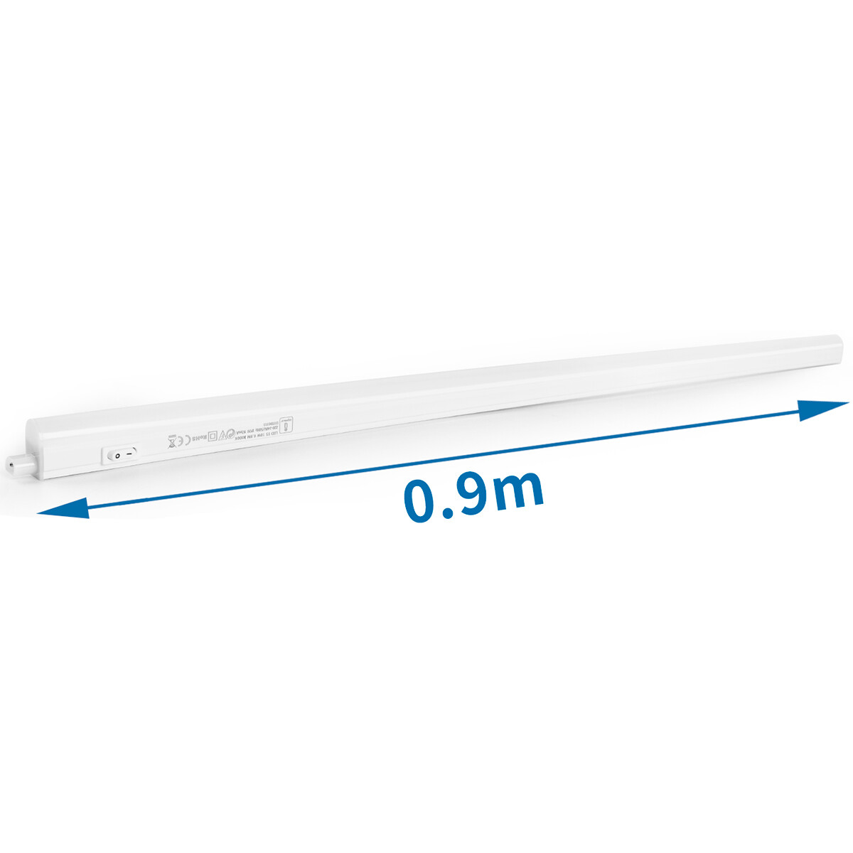 Réglette LED avec Tube T5 - Éclairage de Cuisine - Aigi Timola - 90cm Simple - 10W - Connectable - Blanc Chaud 3000K - Mat Blanc - Plastique