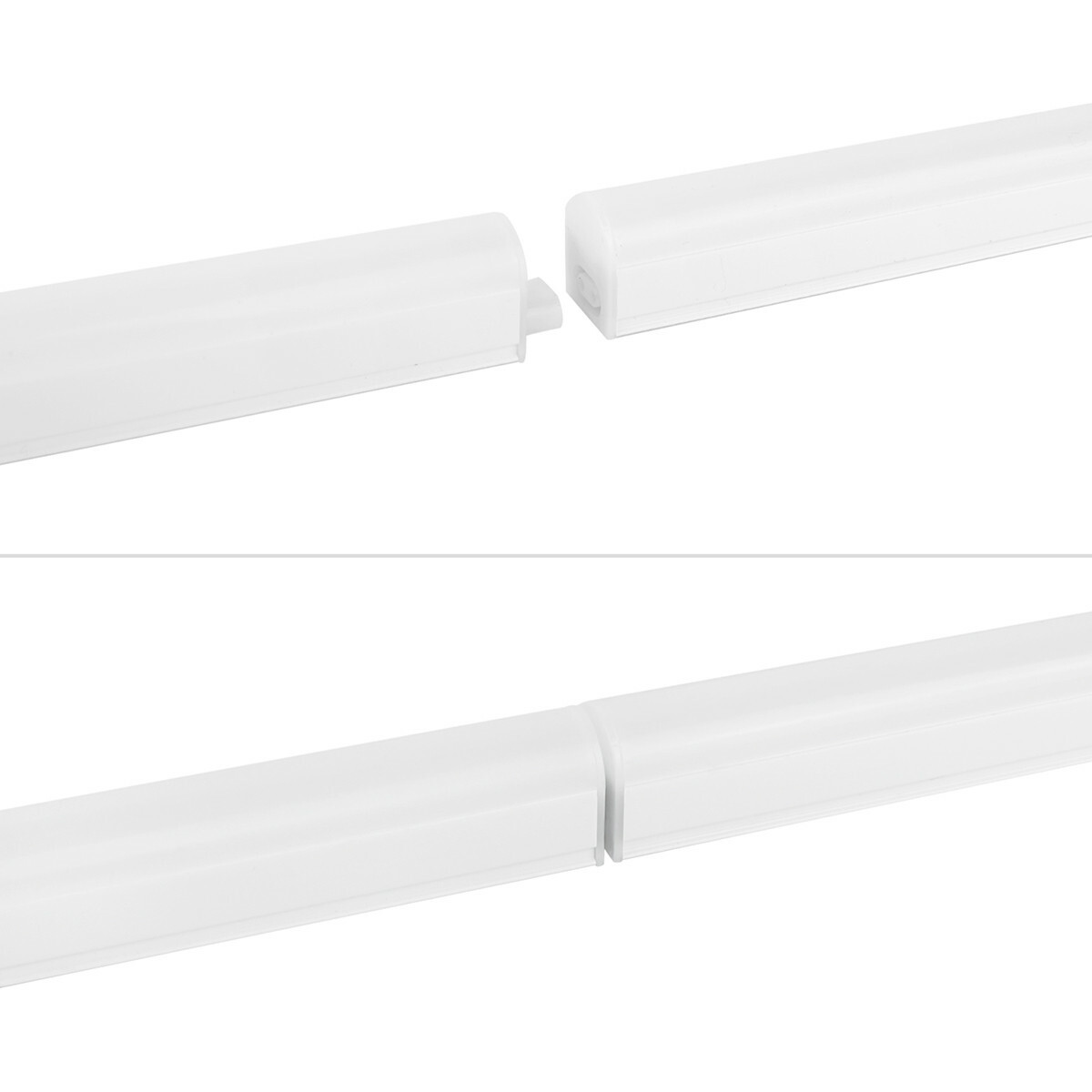 Réglette LED avec Tube T5 - Éclairage de Cuisine - Aigi Timola - 90cm Simple - 10W - Connectable - Blanc Chaud 3000K - Mat Blanc - Plastique