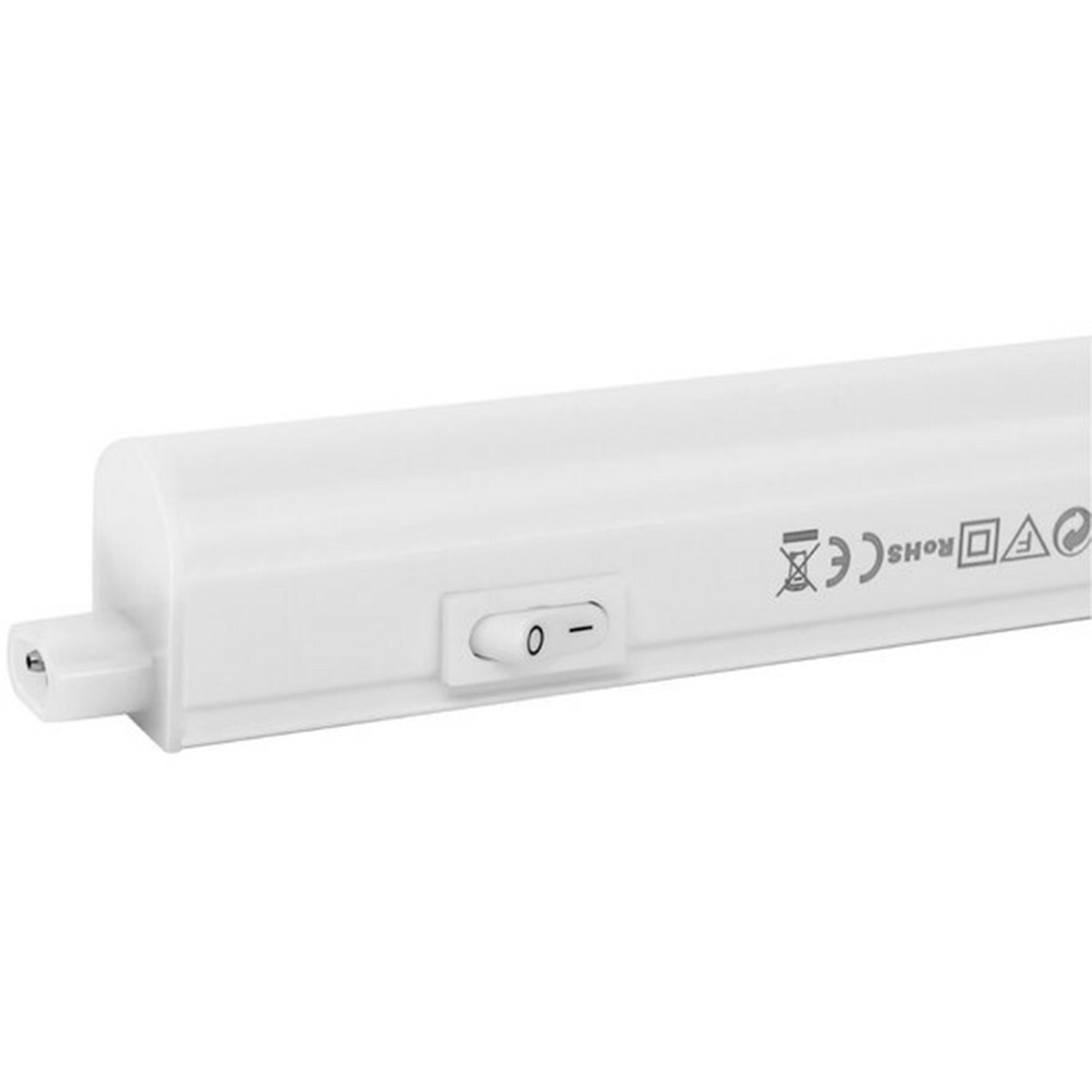 Réglette LED avec Tube T5 - Éclairage de Cuisine - Aigi Timola - 90cm Simple - 10W - Connectable - Blanc Chaud 3000K - Mat Blanc - Plastique