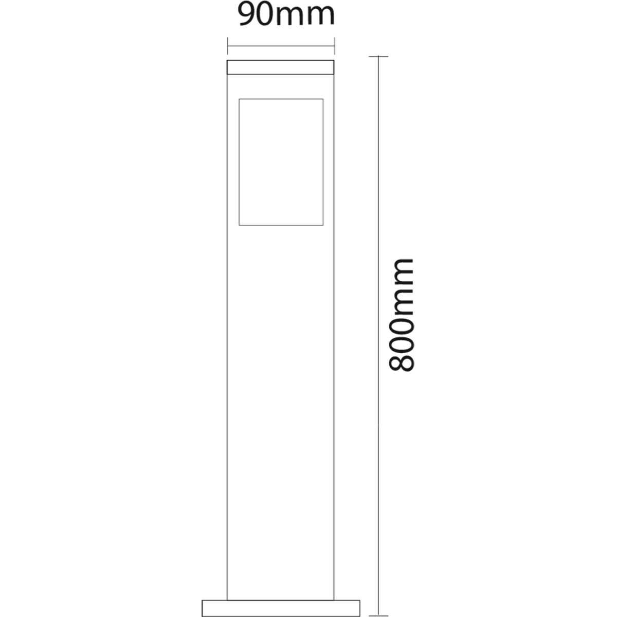 Éclairage de Jardin LED - Lumière Extérieure - Kavy 5 - Debout - Aluminium Mat Noir - E27 - Carré