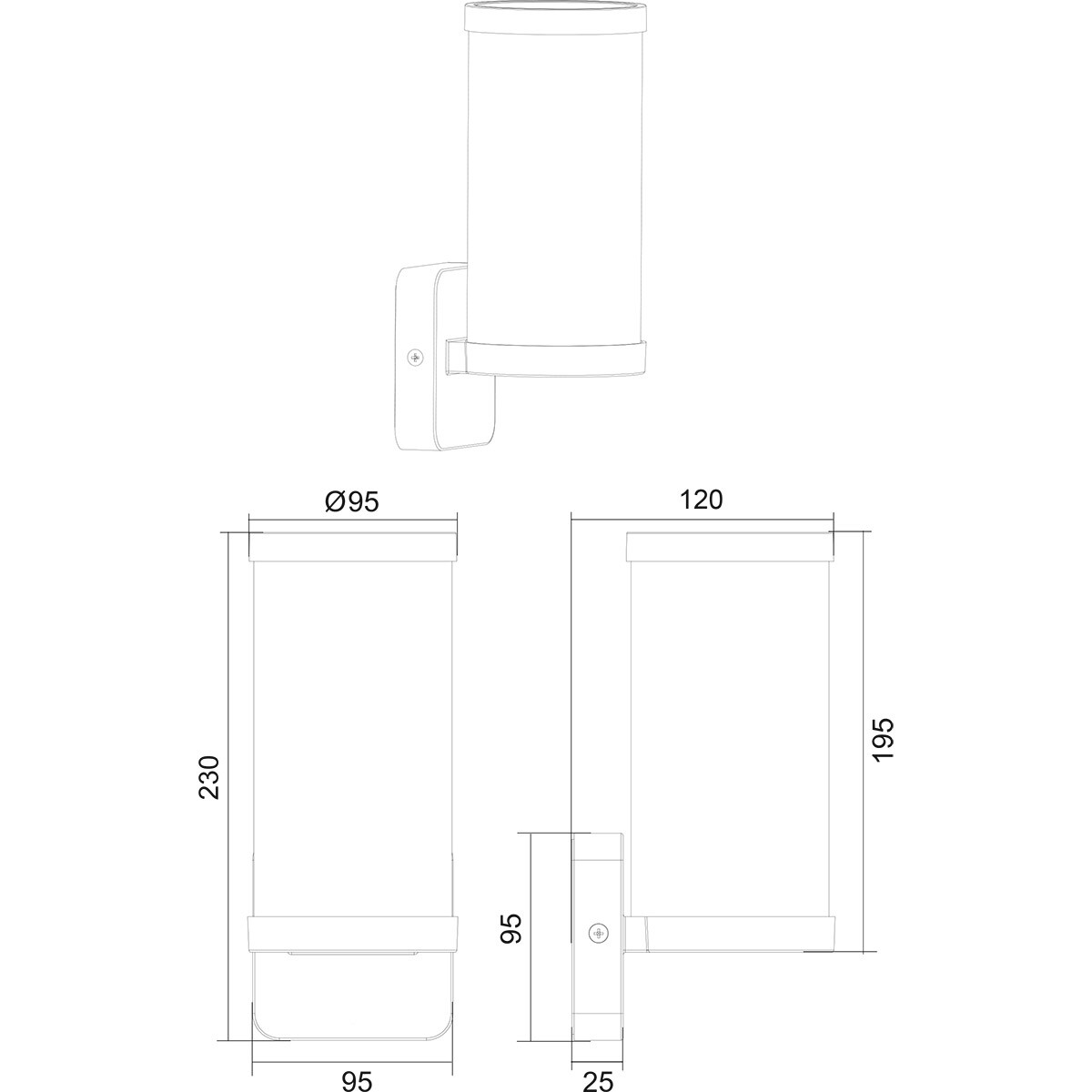 Éclairage de Jardin - Applique Extérieure - Trion Tino - Douille E27 - Étanche IP44 - Brun - Aluminium